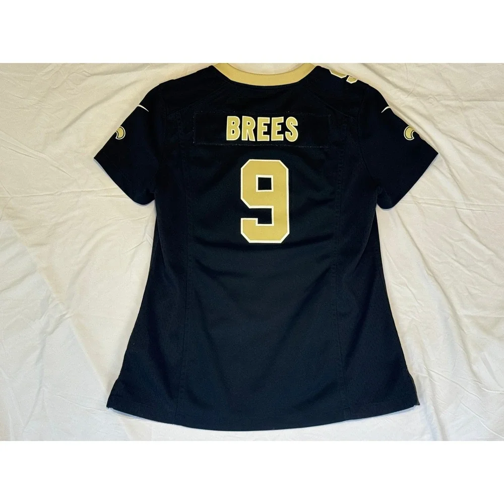 Nike New Orleans Saints Drew Brees 9 NFL Jersey Womens Medium Black Gold 80577